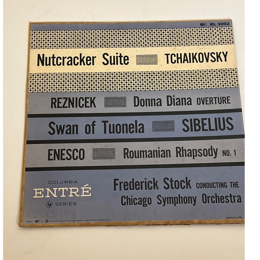 Nutcracker Suite Tchaikovsky Columbia Entre LP Frederick Stock Chicago‎